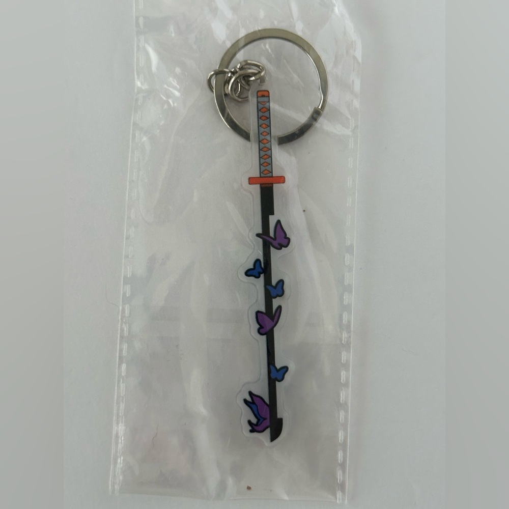 Sword Keychain with Butterfly Design